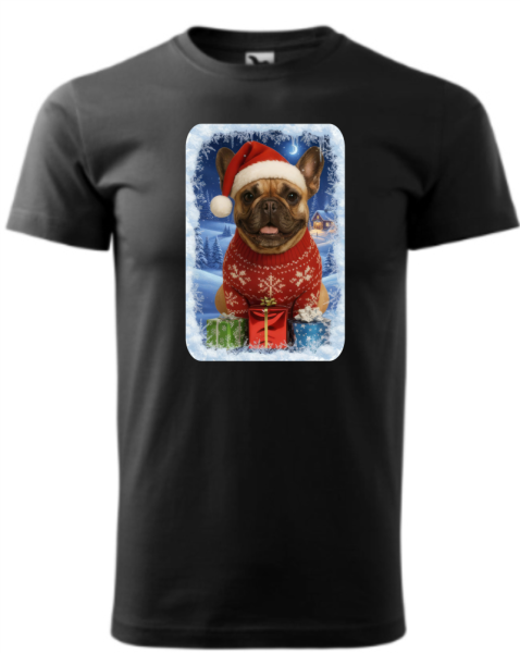 Vánoční tričko s Francouzským buldočkem4